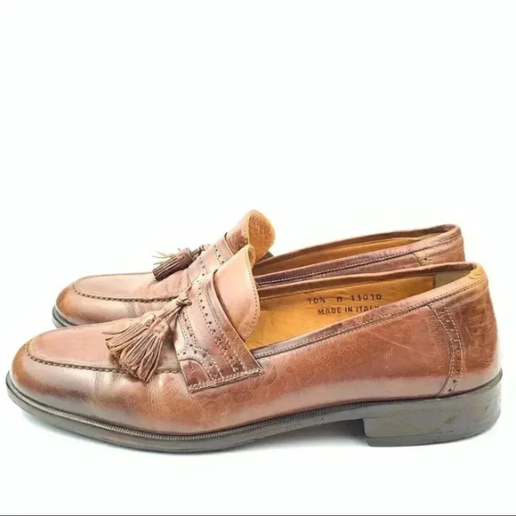 Murphy mens loafers sz 10.5 brown Italian leather